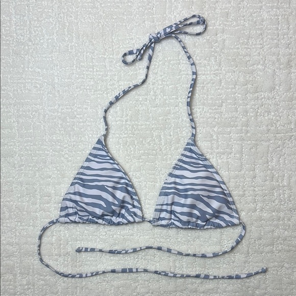 H&M Other - Zebra Print Periwinkle Purple White Triangle String Bikini Top Padded M